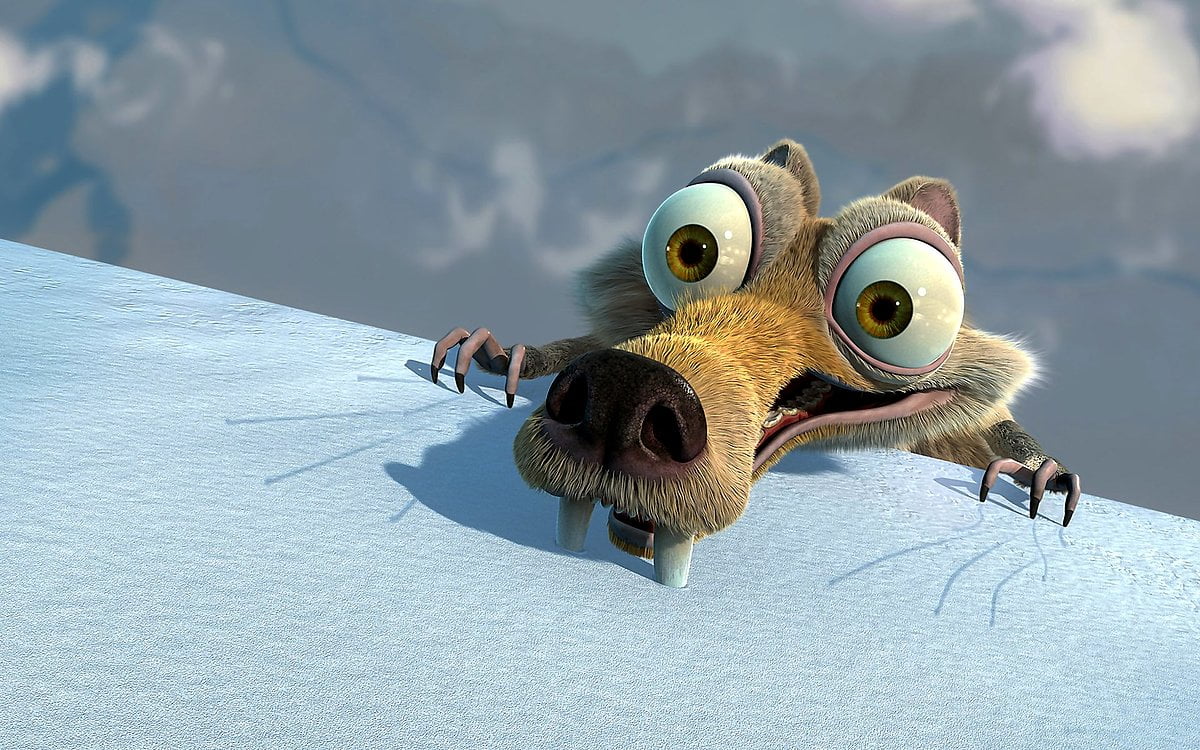 Animals, cartoons, animation (scene from computer-animated film "Ice Age") - wallpaper