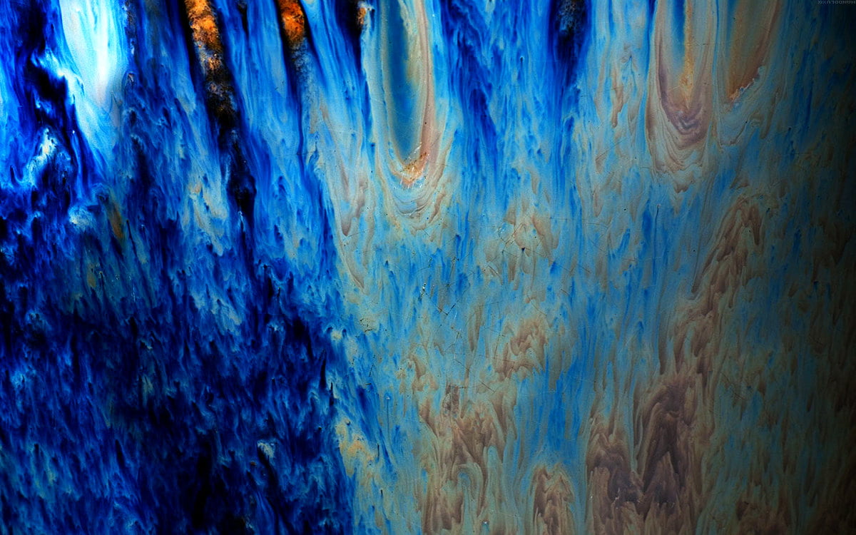 Pour deux moniteurs, bleus, La peinture, turquoise, papiers peints abstraits / image pour fond d'écran 1440x900