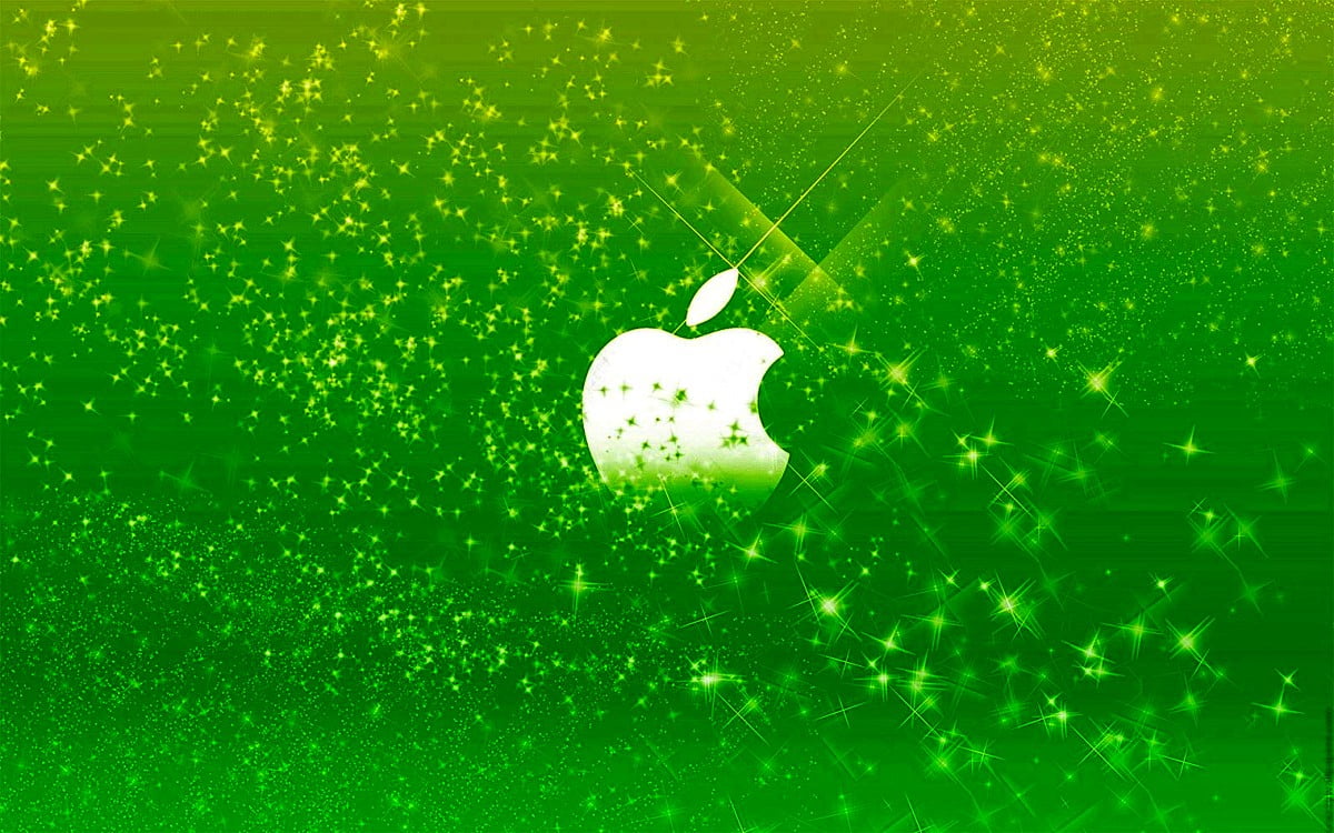 Logo Apple, verts, La technologie, animation, illustration / photo d'arrière-plan