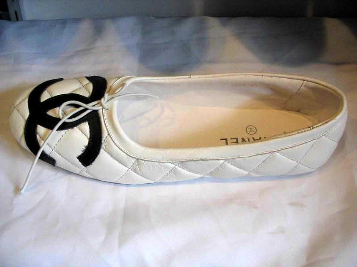 Chanel, blancs, Ballerine, chaussures, sandale — photo d'arrière-plan 1600x1200