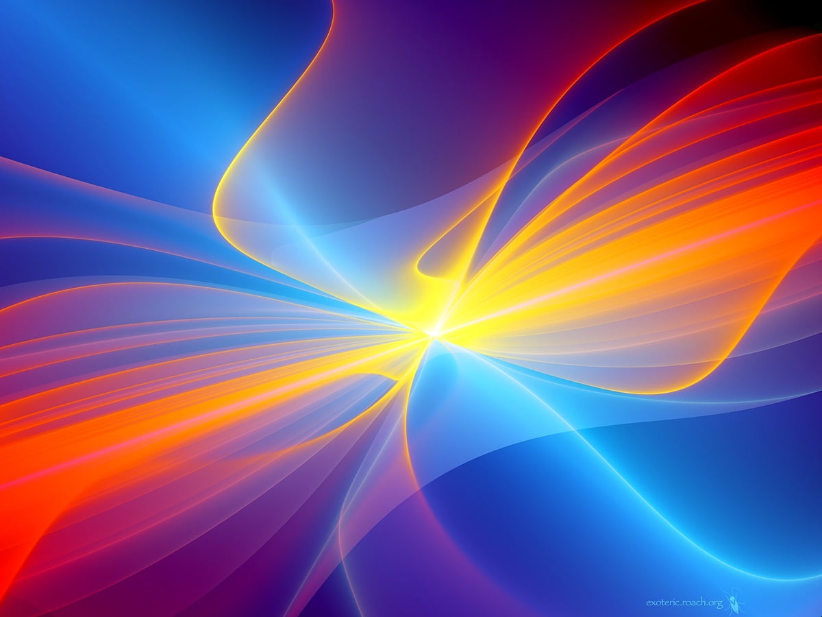 Radiance, graphic art, abstract lights, blue, abstract / free HD backgrounds 1600x1200