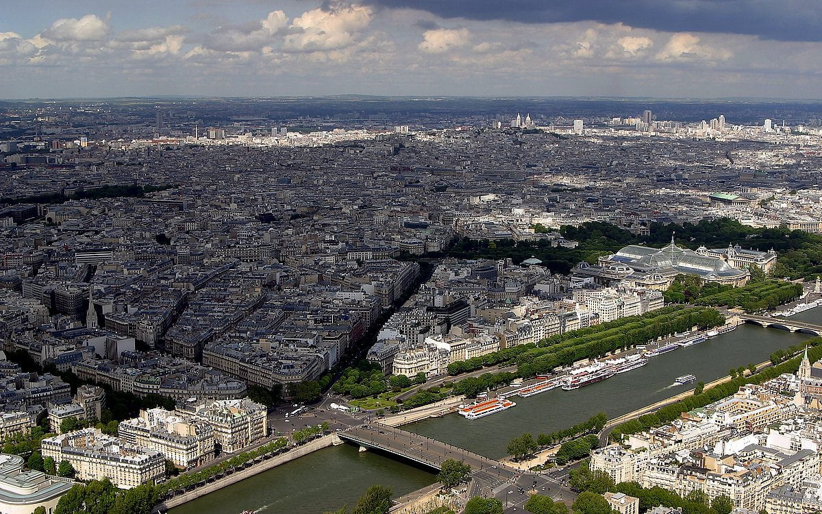 Photographie aérienne, vue à vol d'oiseau, banlieue, ville, paysage urbain (Tour Eiffel, Paris, France) : gratuit fond d'écran 2560x1600