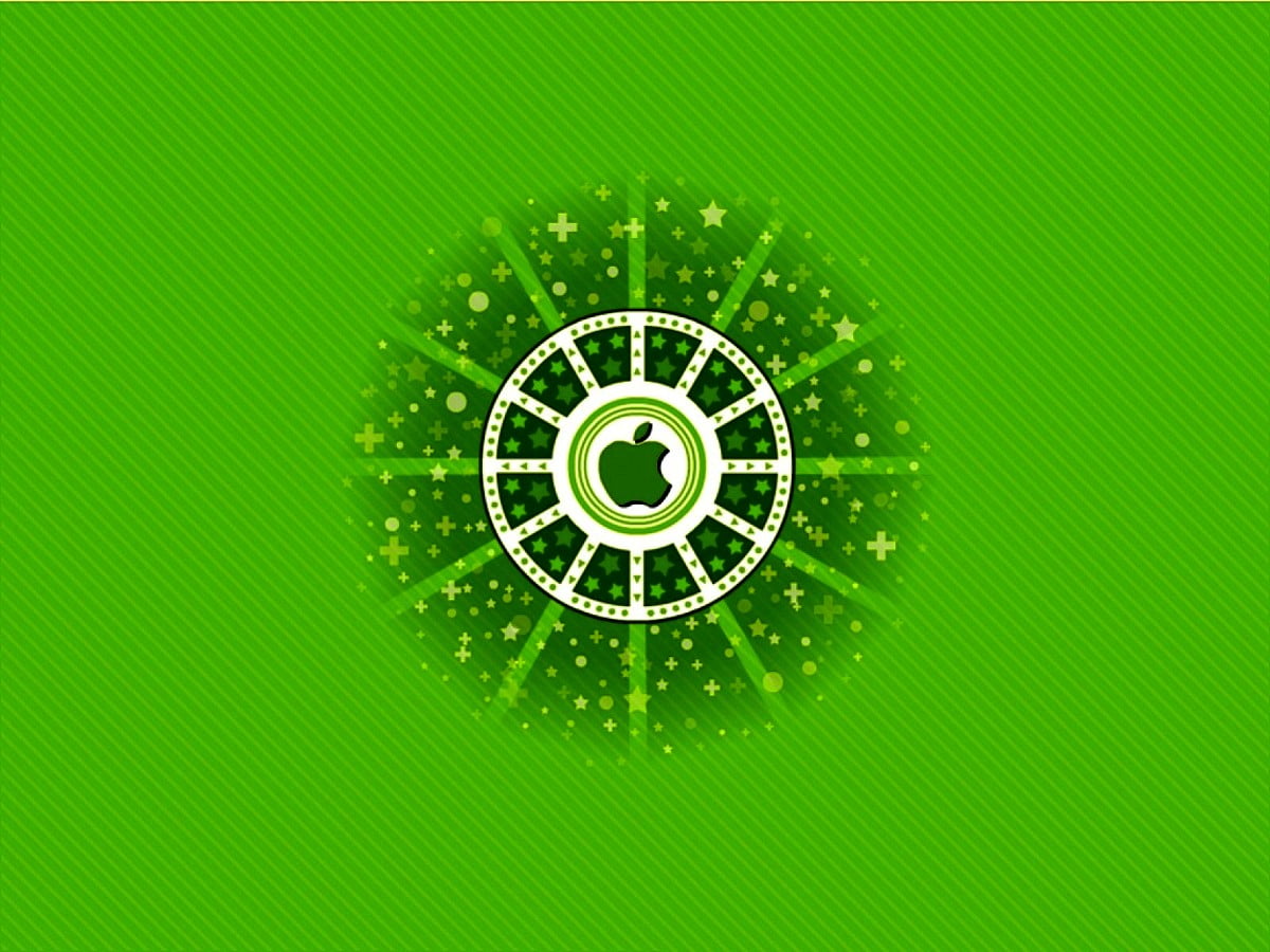 Verts, Logo Apple, cercle, papiers peints jaunes, Régularité - HD photo d'arrière-plan