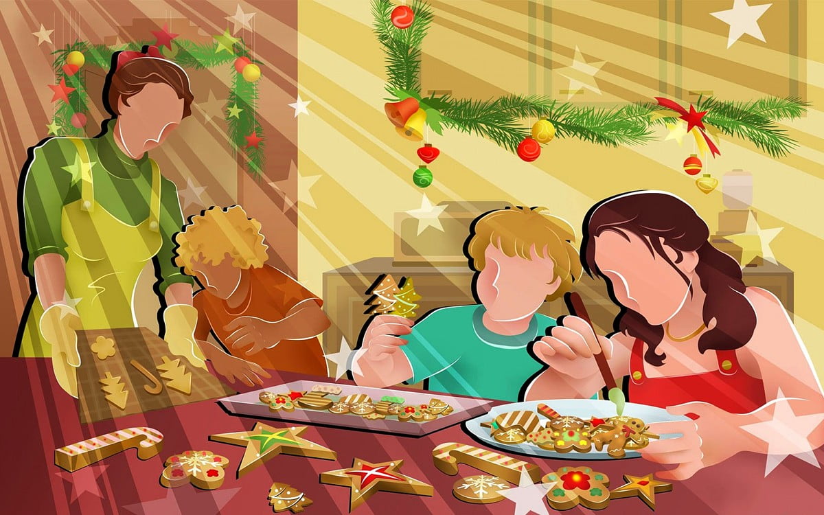 Fondo de pantalla Feliz Navidad, Caricaturas, Comida | Wallpaper Gratis