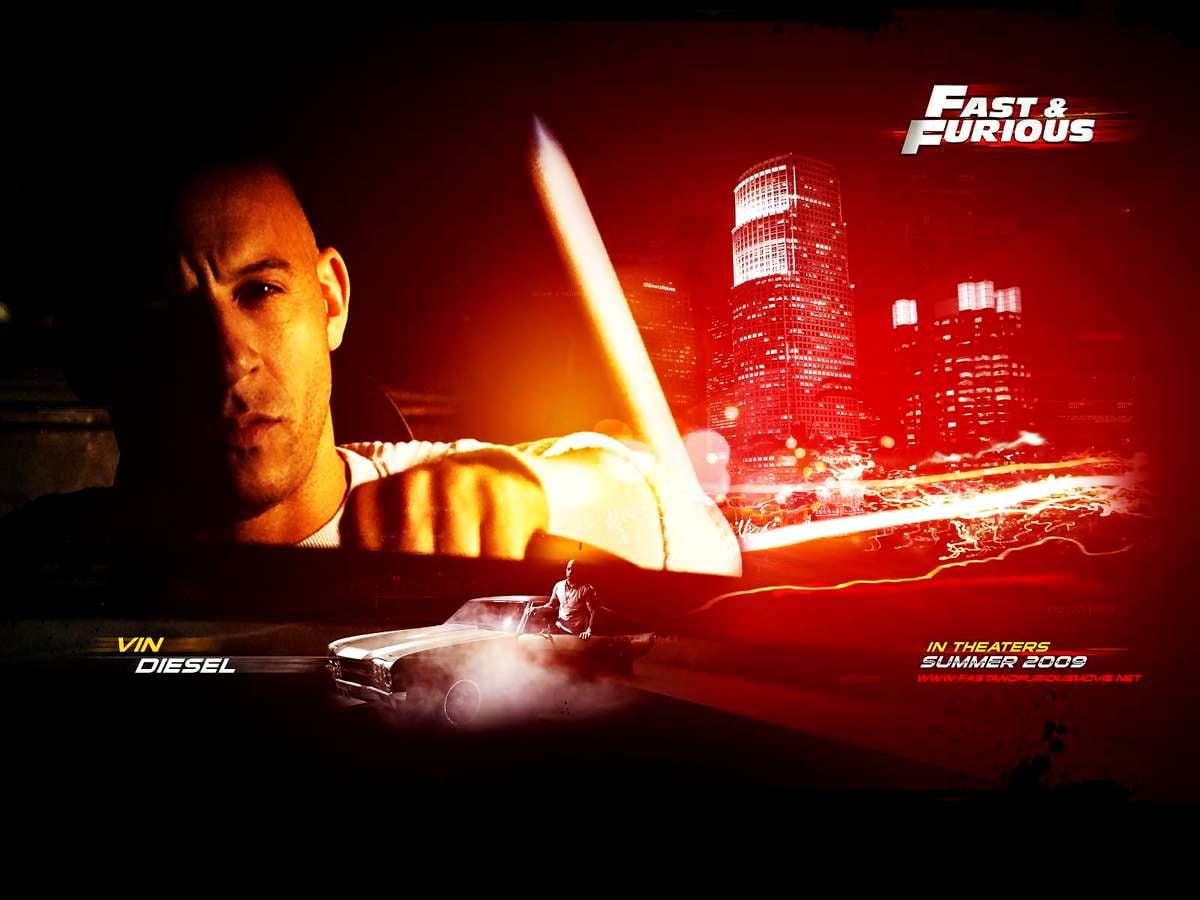Image pour fond d'écran — Vin Diesel assis dans une pièce sombre (scène du film "Fast and Furious")