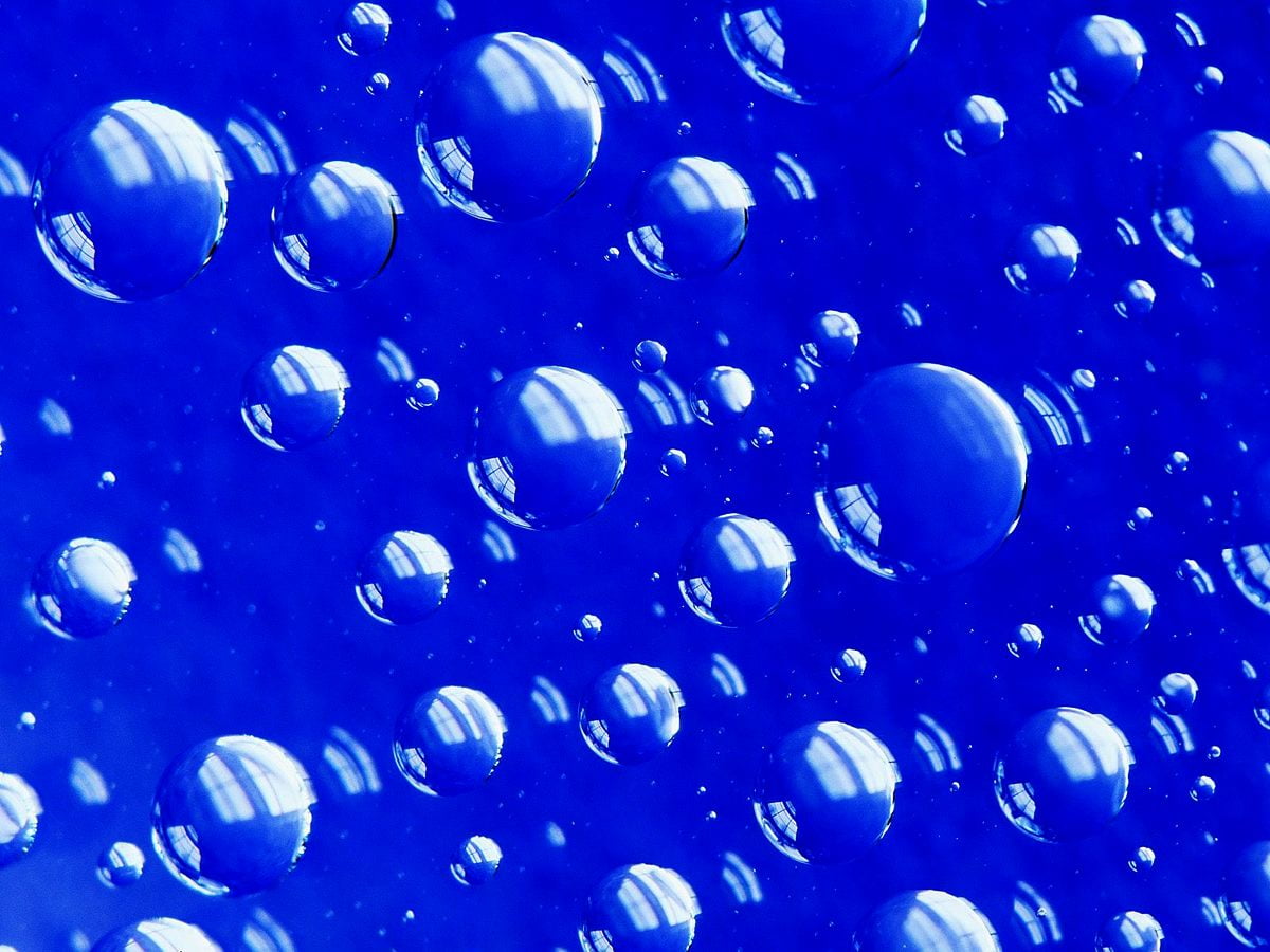 Bleus, l'eau, laissez tomber, bulle, papiers peints abstraits