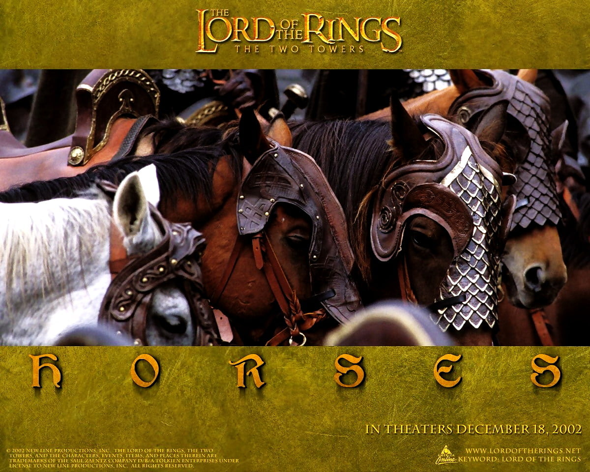 Brown and white horse (scene from film "The Lord of the Rings") — background image 1280x1024