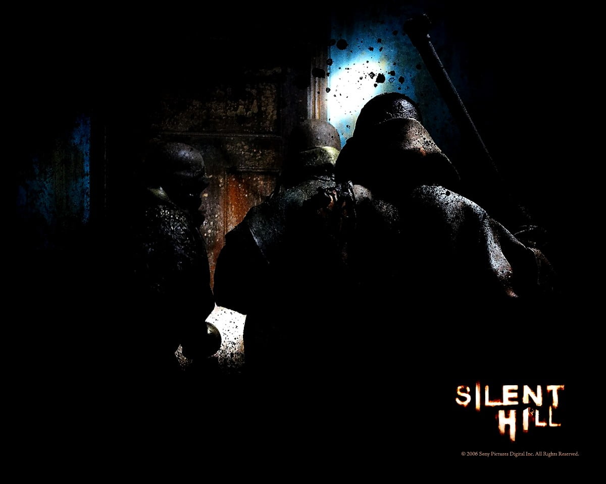 Screen wallpaper — man sitting in dark room (scene from film "Silent Hill") 1280x1024