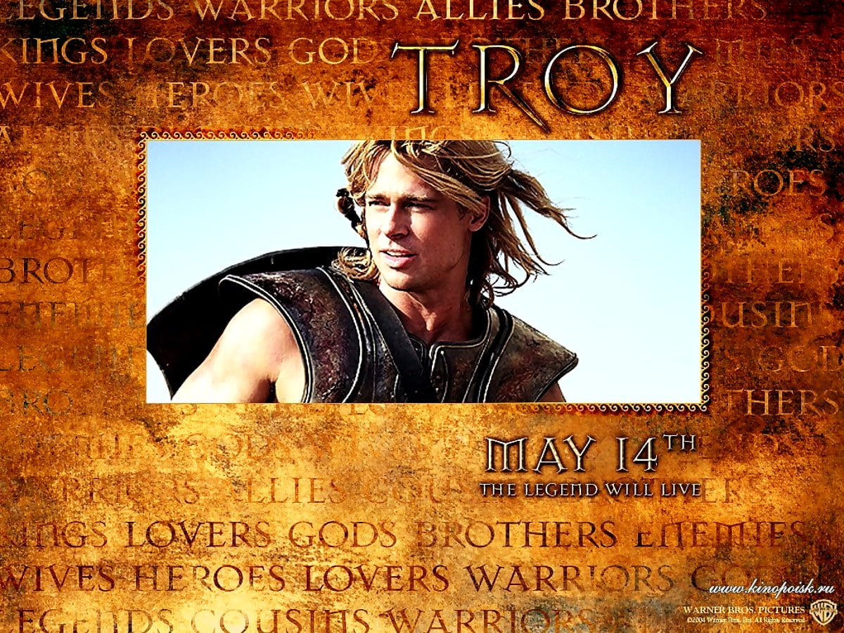 Text on white background (scene from film "Troy") : free background image