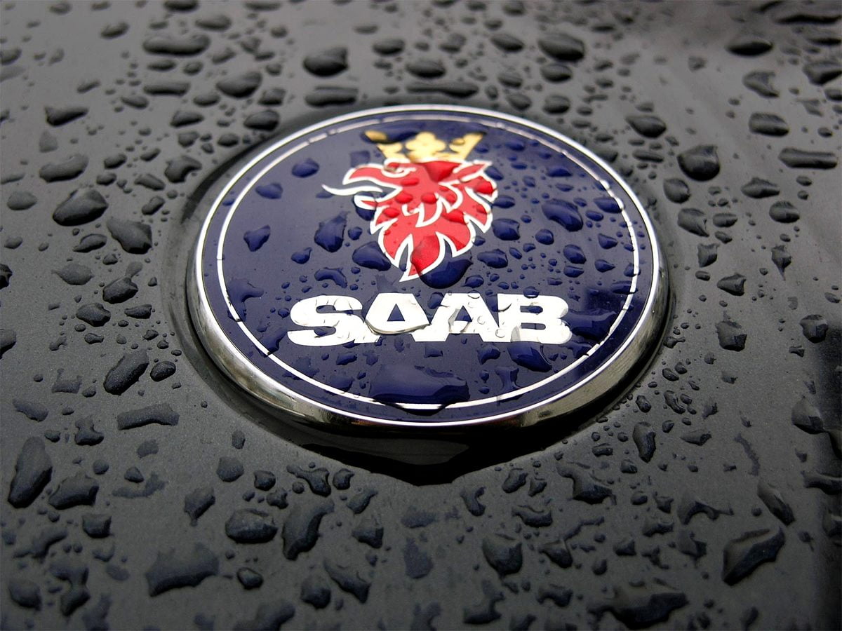 Free background HD — Saab, emblem, logo, silver, cars