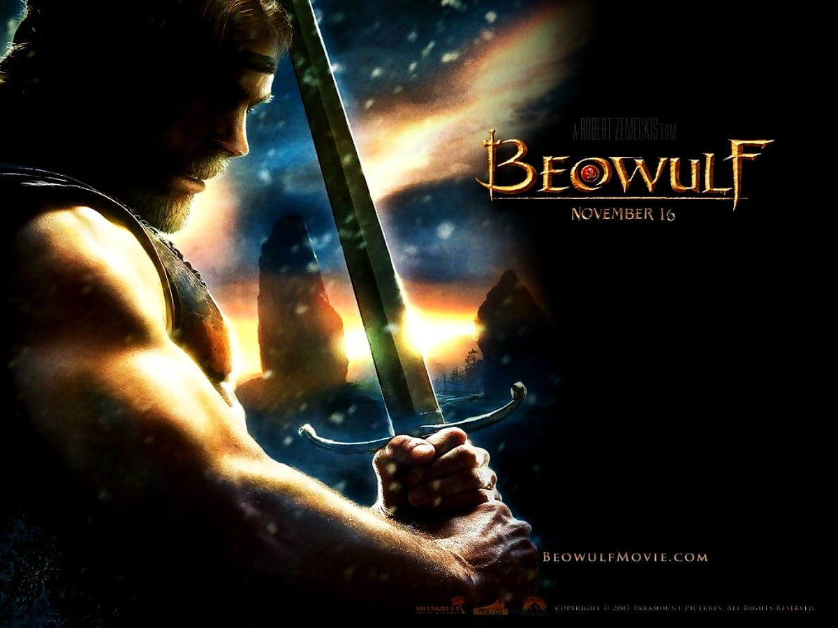 Images d'arrière-plan — affiche, films, arme, Film d'action, Hommes (scène du film "La Légende de Beowulf")