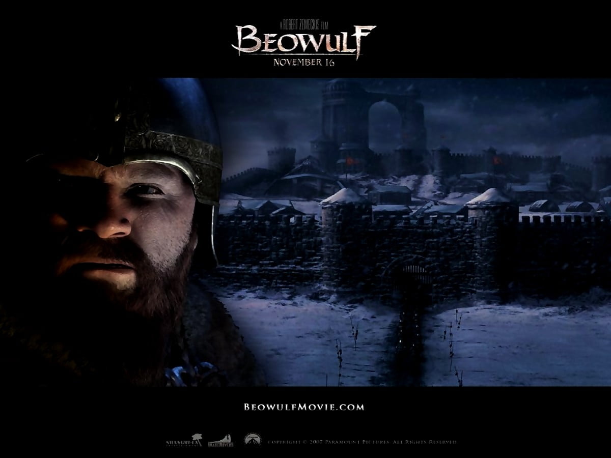 Homme portant un chapeau (scène du film "La Légende de Beowulf") : images de fond