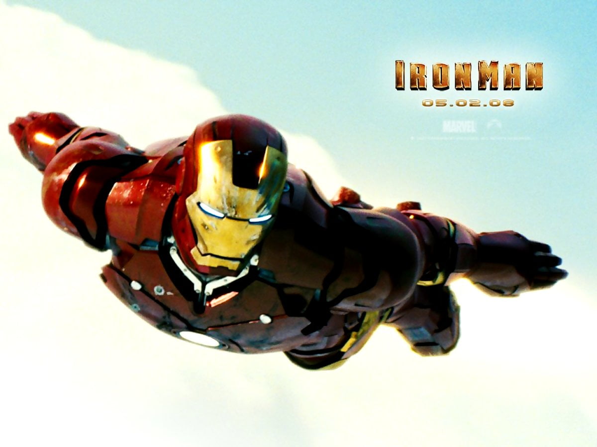 Fond d'écran - personne volant dans les airs (scène du film "Iron Man")