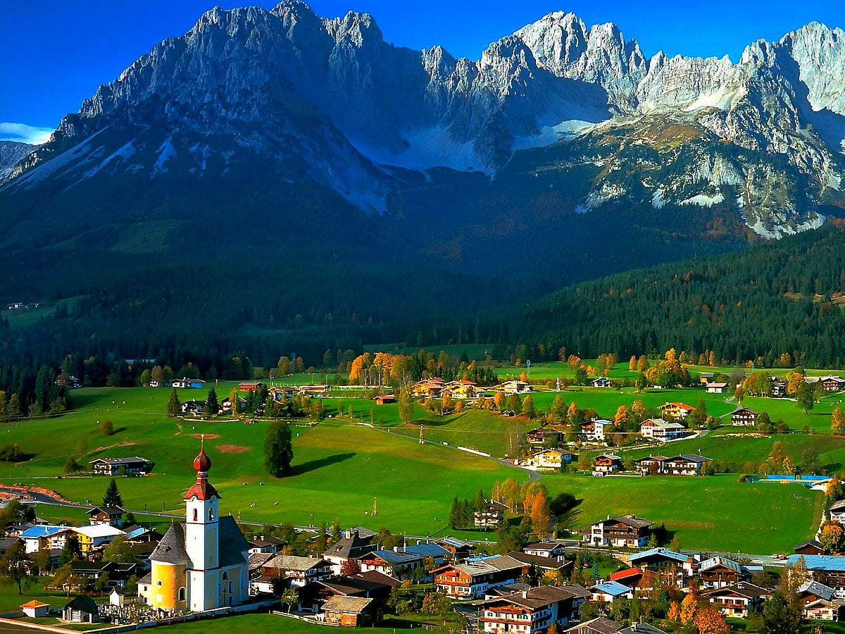 Laptop Mountains, Austria, Mountain Village background picture | FREE  Download images