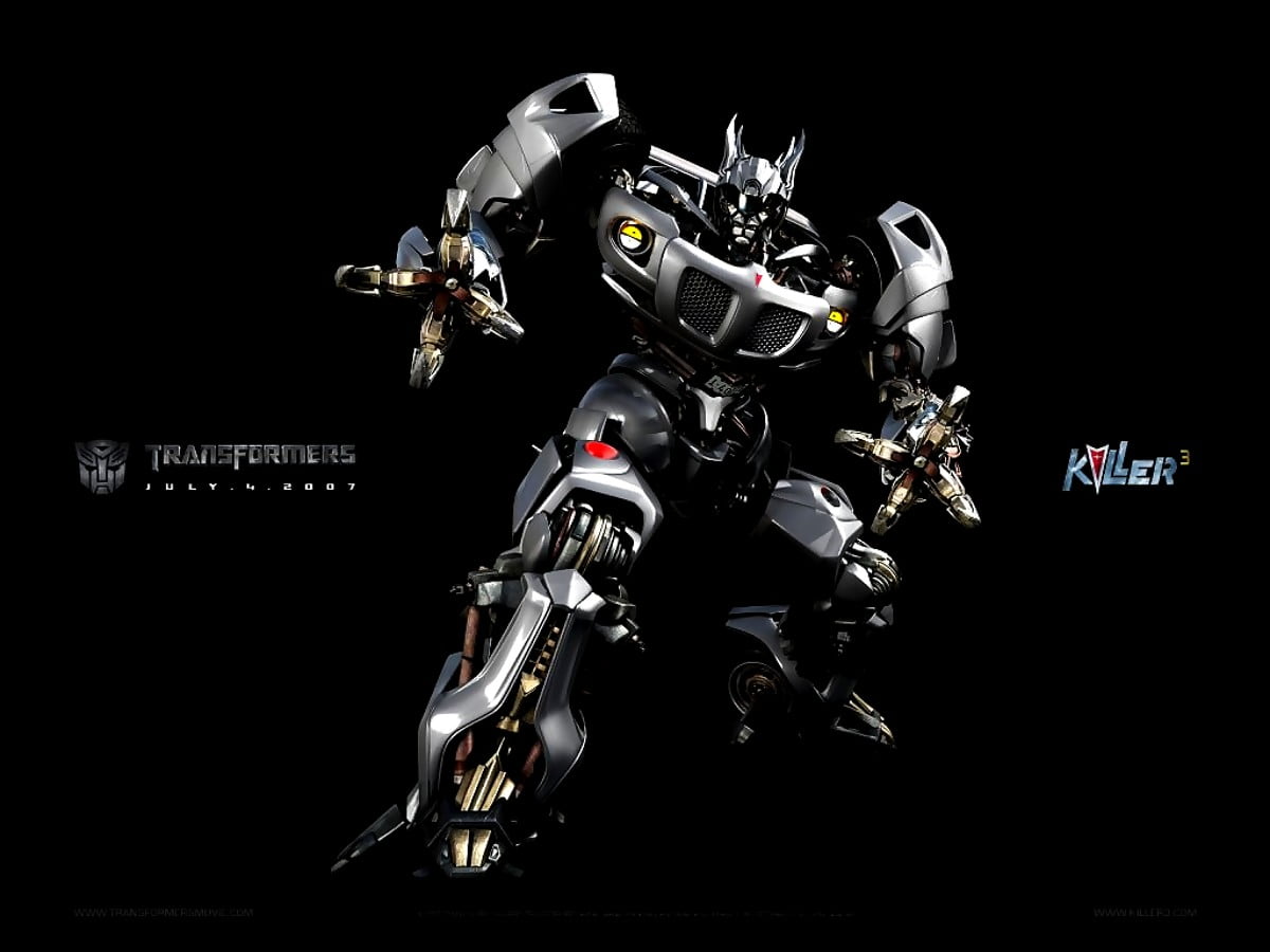 Silver and black motorcycle (scene from film "Transformers") : free wallpapers