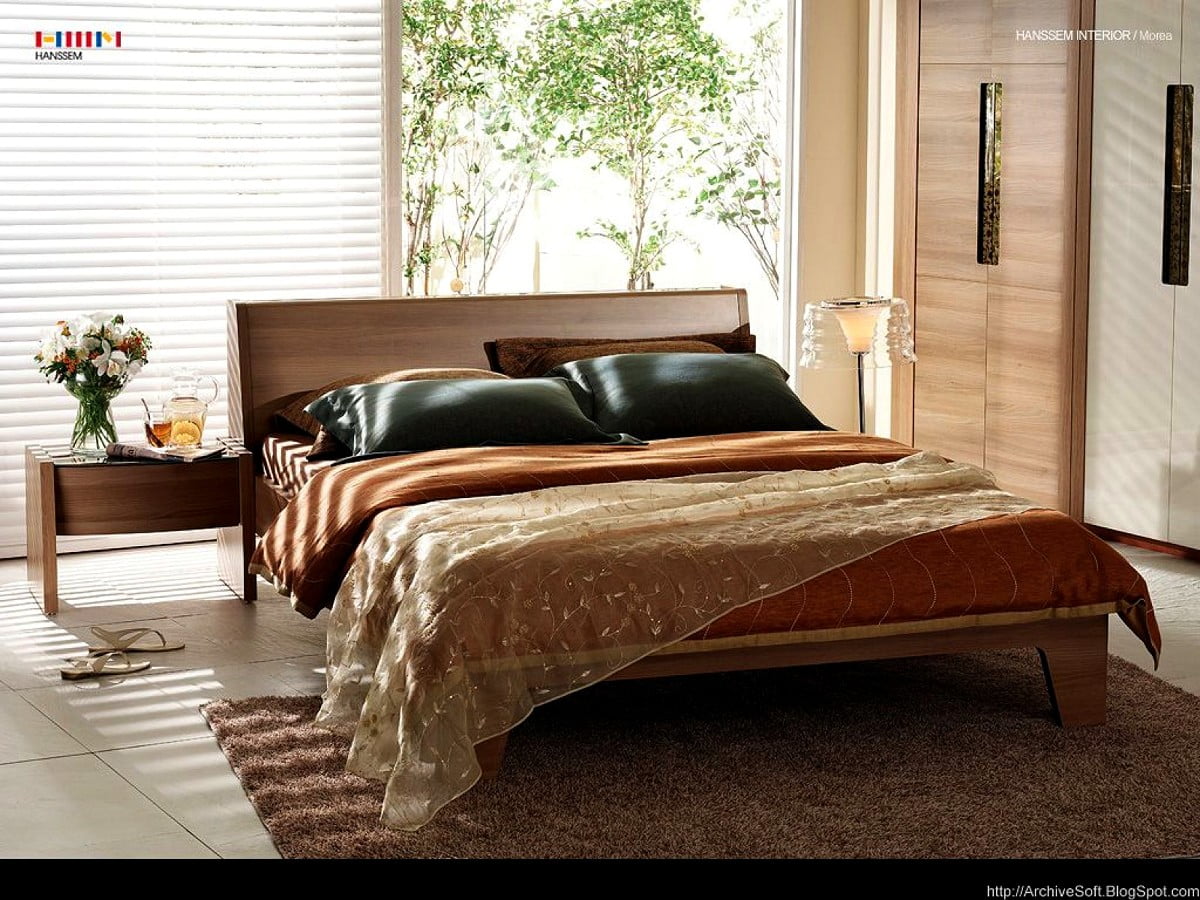 Grand lit dans la chambre - HD image d'arrière-plan (1600x1200)