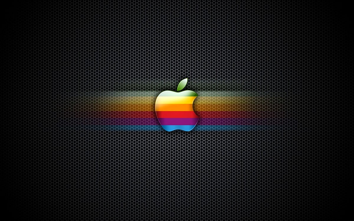 Logo Apple, noirs, système opérateur, fruits, verts : images de fond