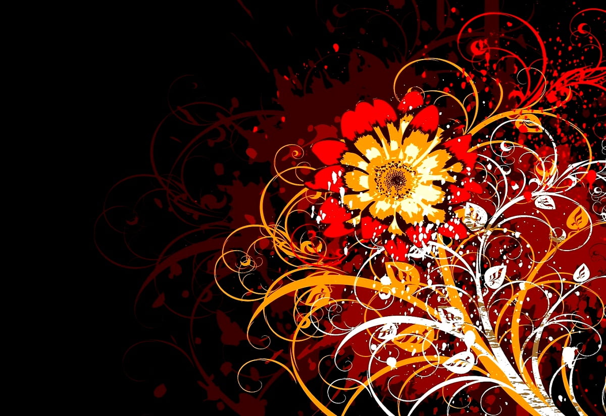 Digital art, creative, red, fractal, graphic design / free HD backgrounds 1600x1100