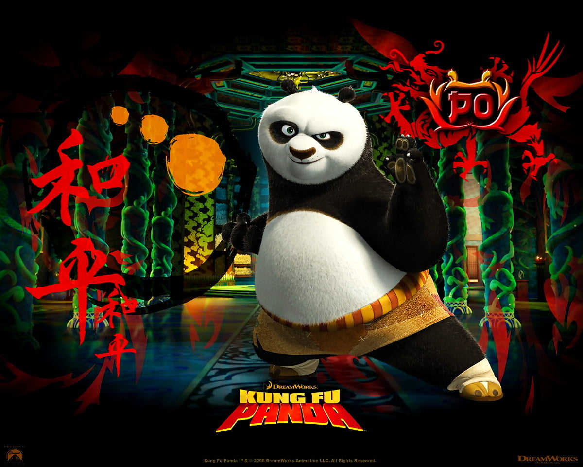 Animal en peluche (scène de film d'animation "Kung Fu Panda") - photo pour fond d'écran 1280x1024