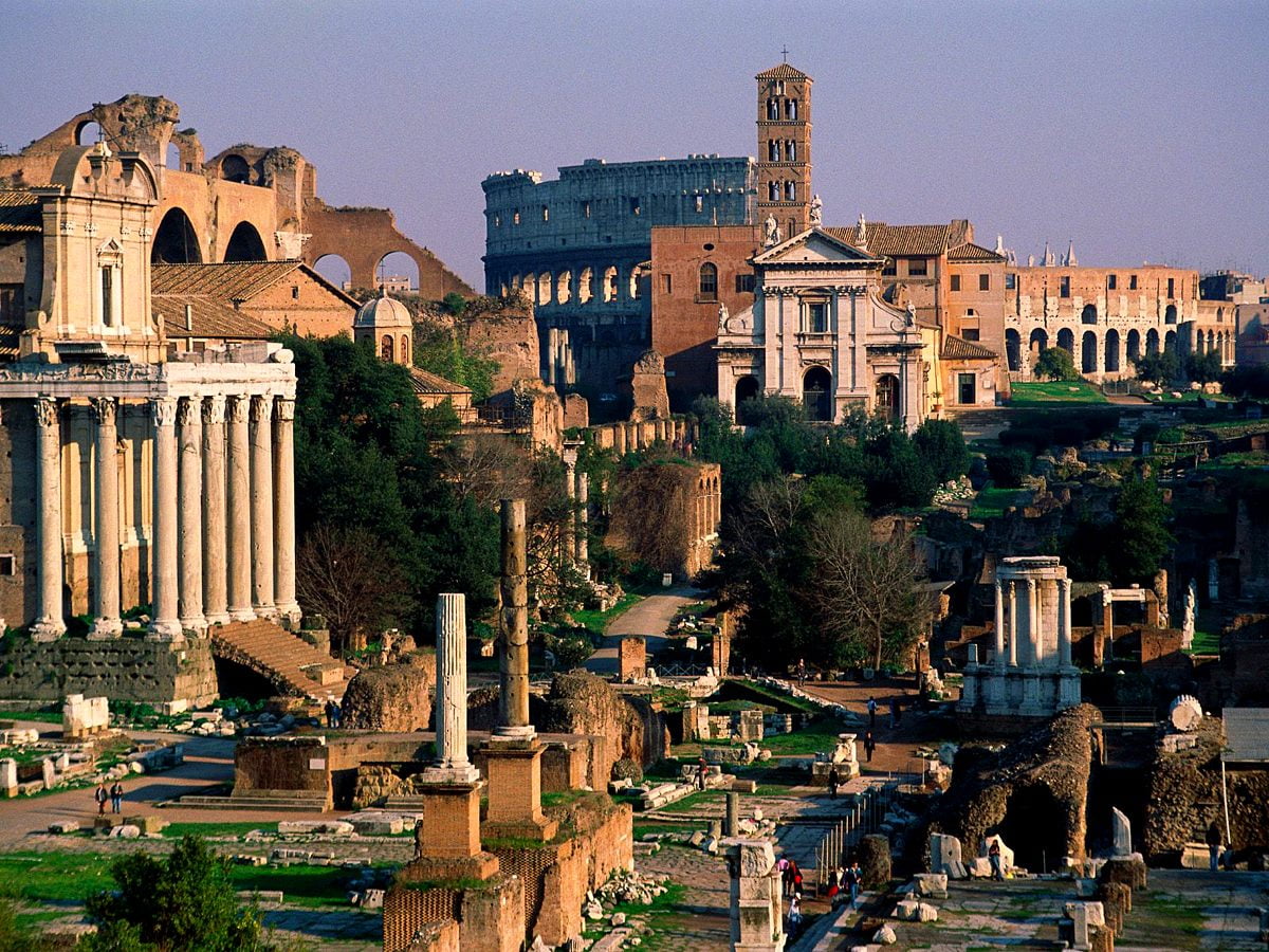 HD photo pour fond d'écran : château sur le forum romain (Rome, Italie)