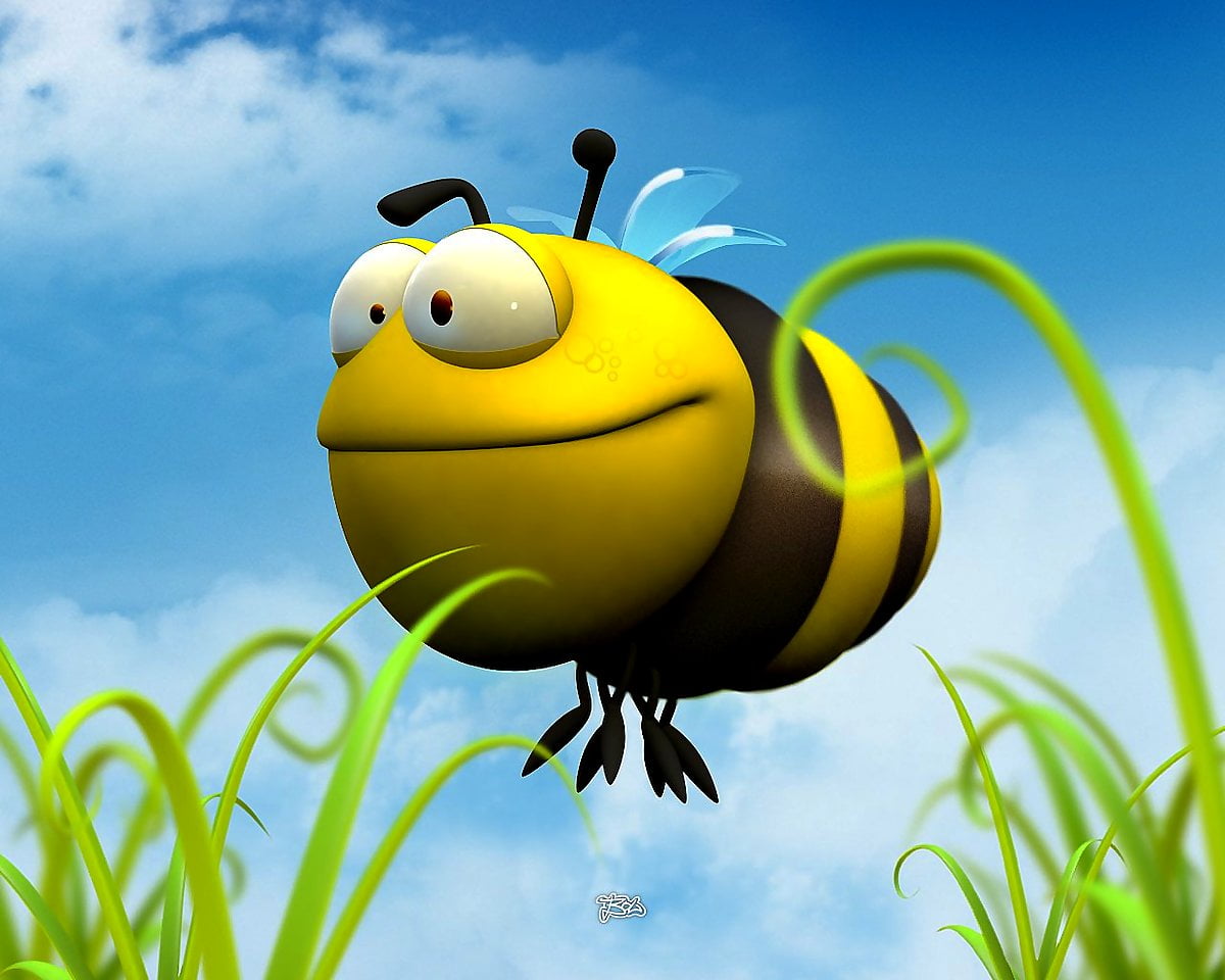Dessin animé, Clipart 3D, 3D, abeille, dessins animés : gratuit HD image de fond 1280x1024