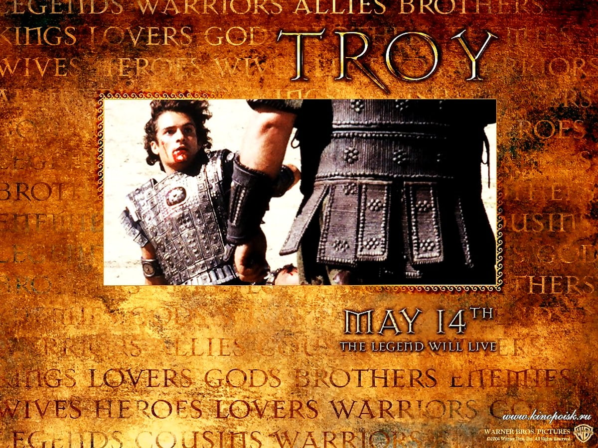 Wallpaper — person and text (scene from film "Troy")