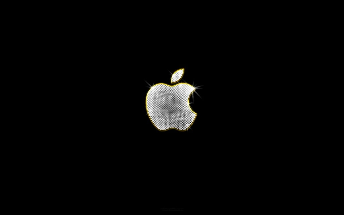 Apple Machintosh, black, white, darkness, fruits - HD screen wallpaper (1600x1000)