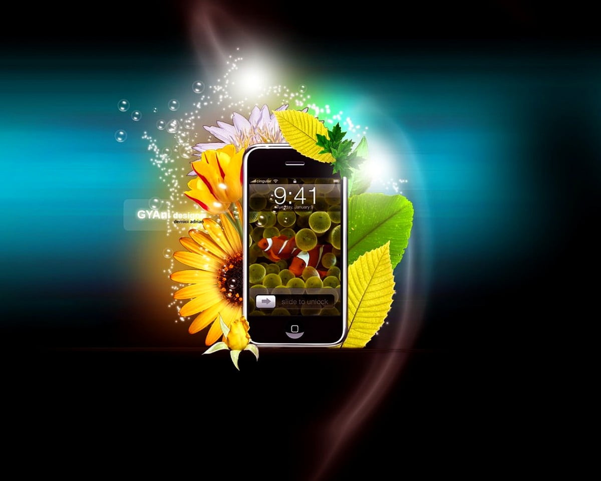 IPhone, papiers peints jaunes, téléphone intelligent, La technologie, conception graphique : gratuit fond d'écran 1500x1200
