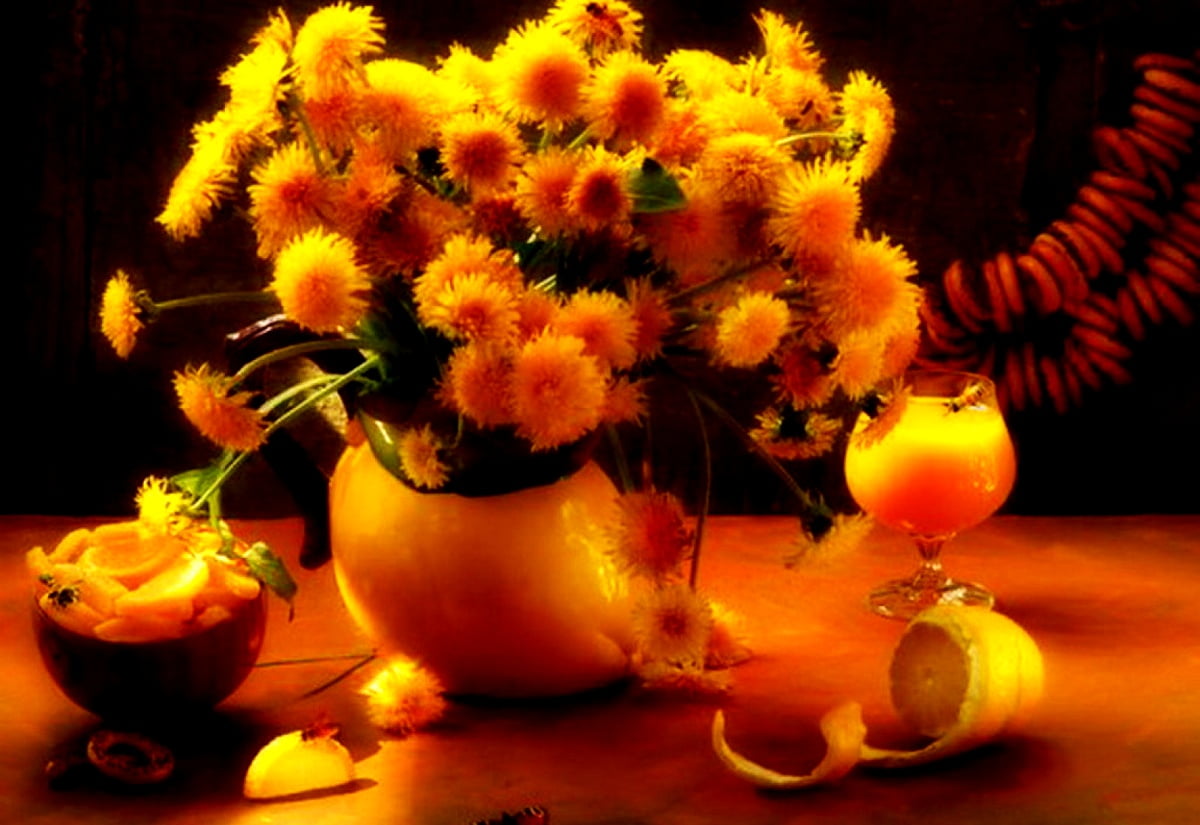 Vase de fleurs sur table — fond d'écran