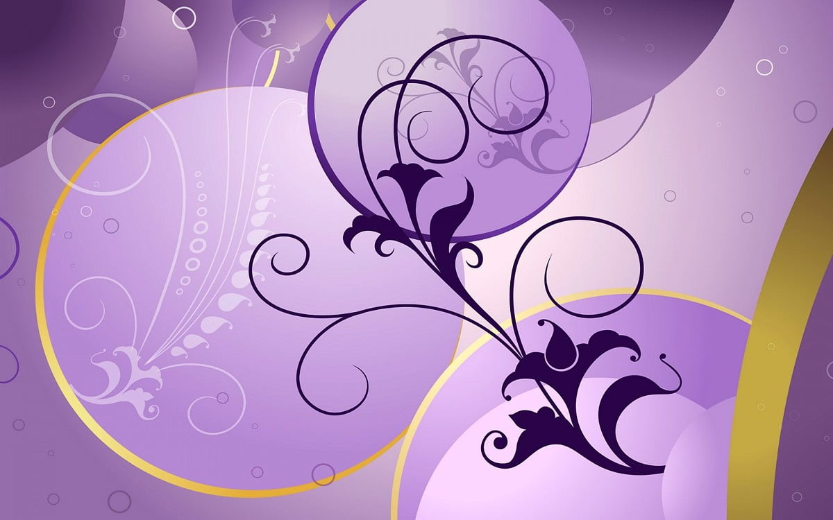 Fleurs peintes, violet, dessins animés, dessin, lilas - HD photo d'arrière-plan