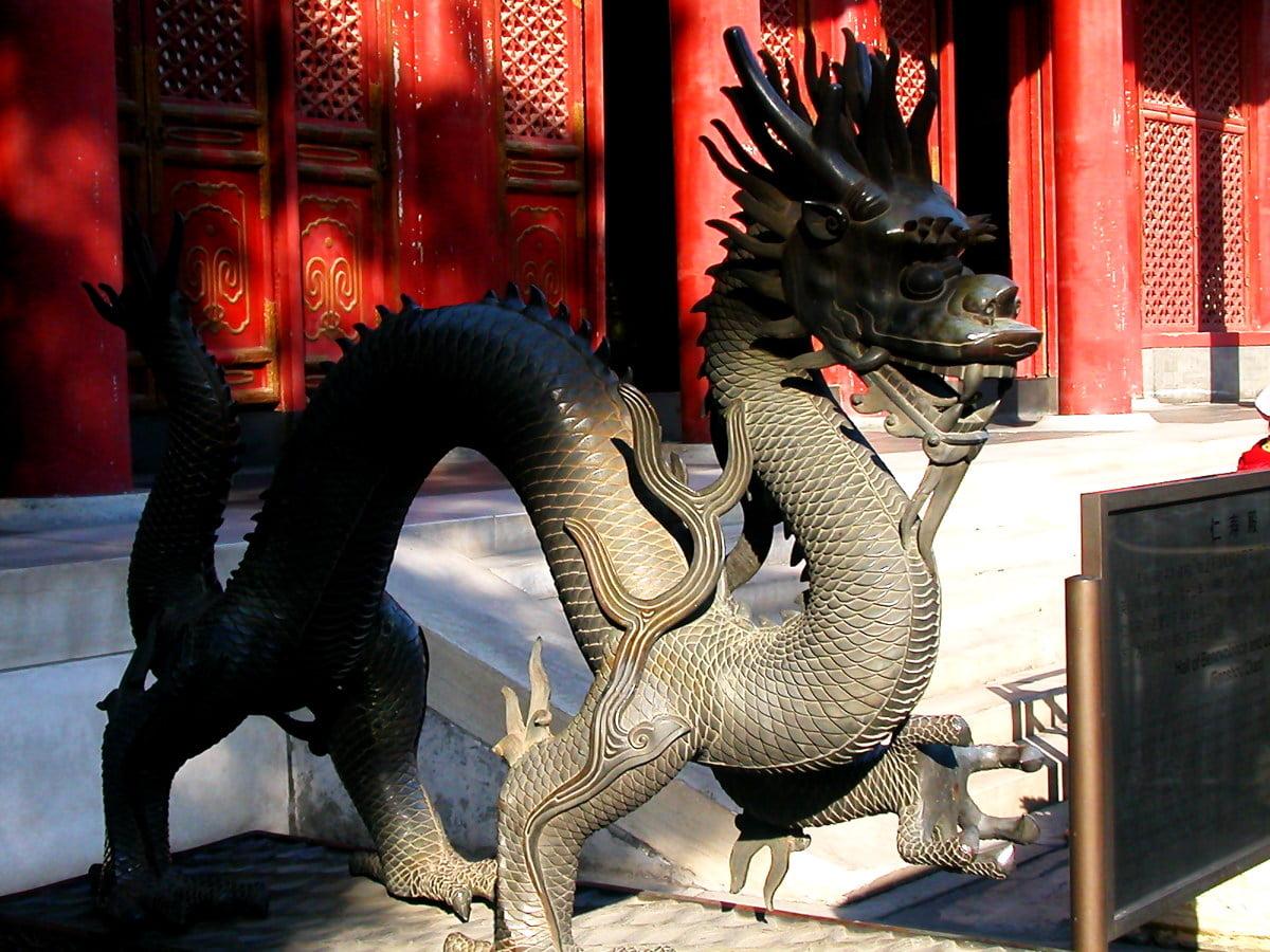 HD wallpaper / sculpture, dragon, statue, animals, architecture