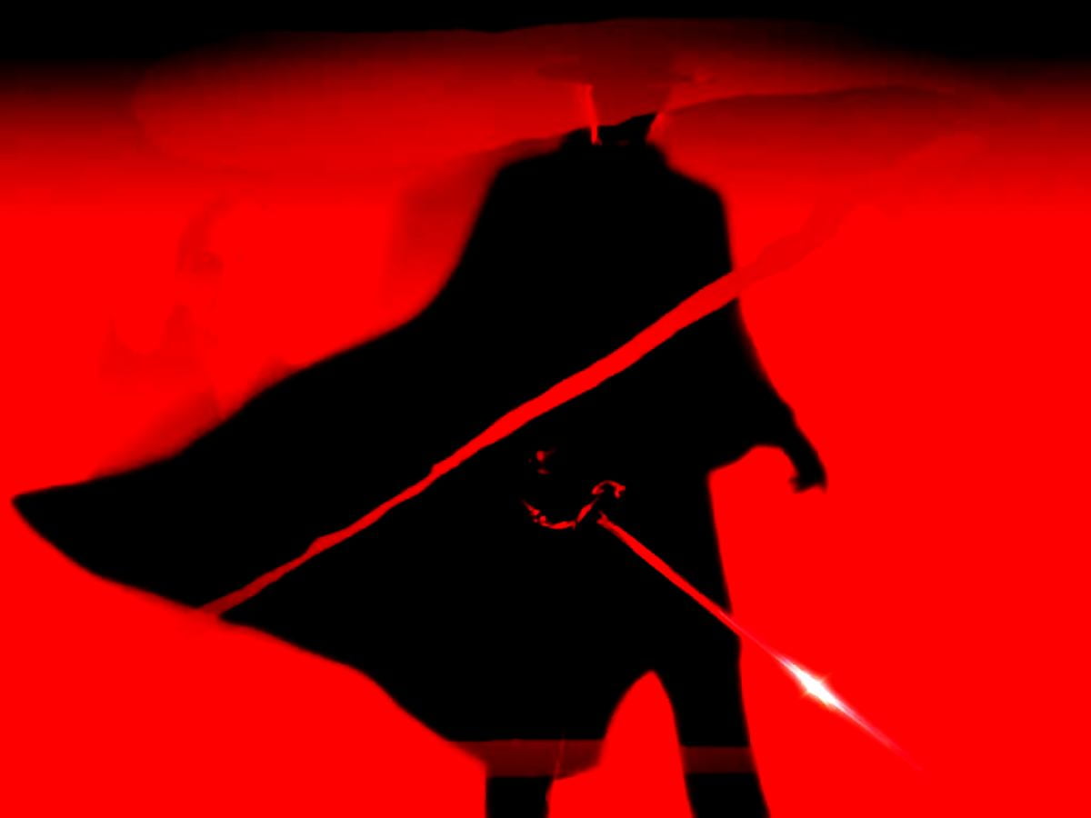 Red, black, light, darkness, illustration (scene from film "The Mask of Zorro") : background image