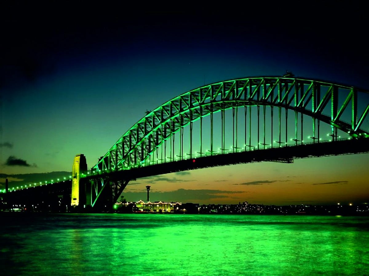 Photo d'arrière-plan - grand pont sur la rivière et le pont du port de Sydney (Sydney, Australie)