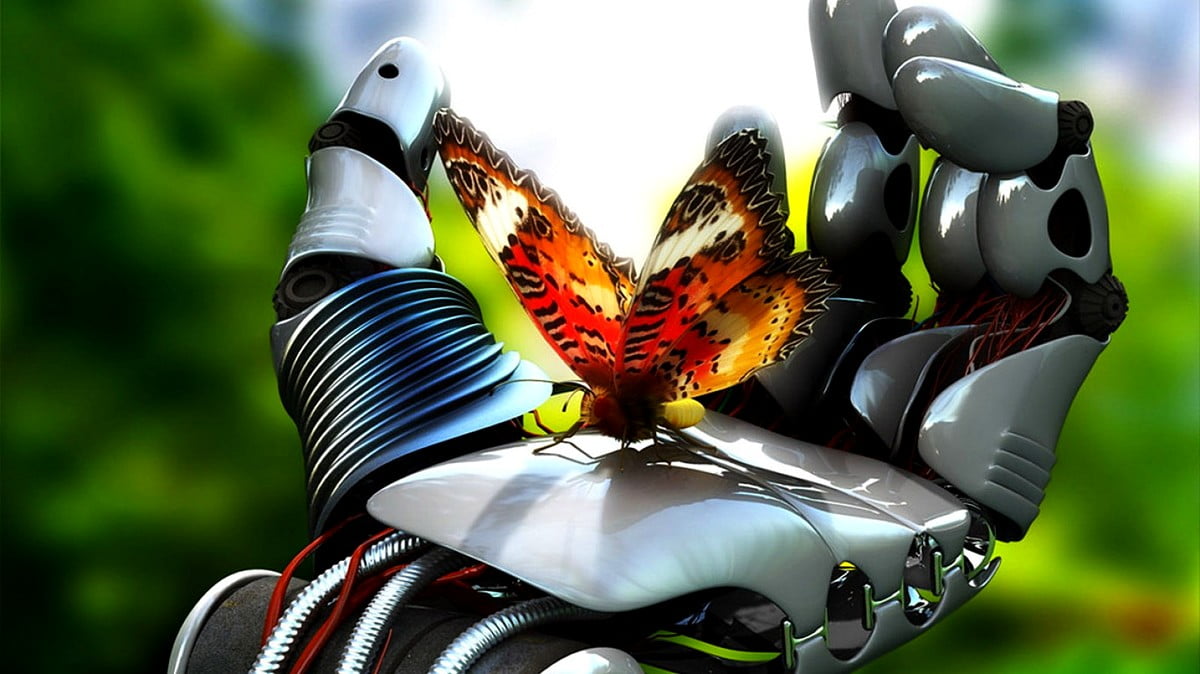 Robot, papillon, macro, Jeux — images de fond (1600x899)